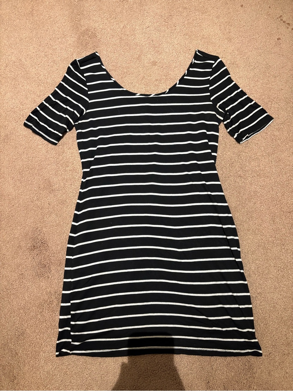 Smart set Black & White Striped Scoop Neck Women's Dress size xl